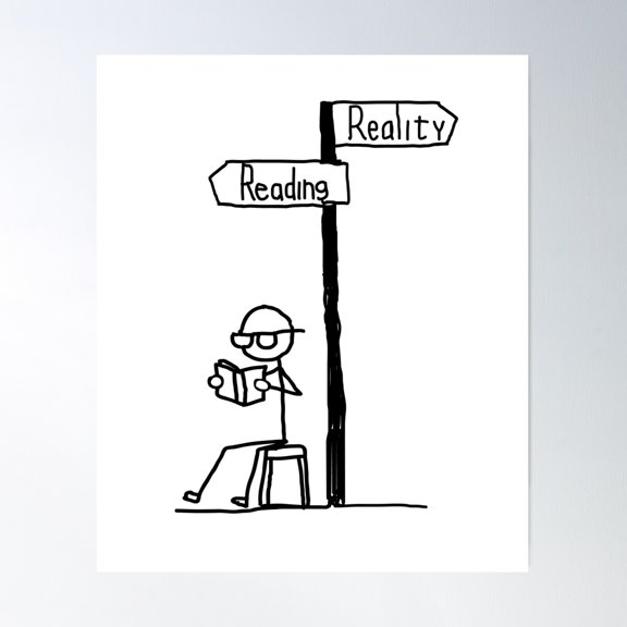 Reading Reality Poster Wall Art, Modern Wall Decor For Living Room Bedroom, 8x12 UNFRAMED