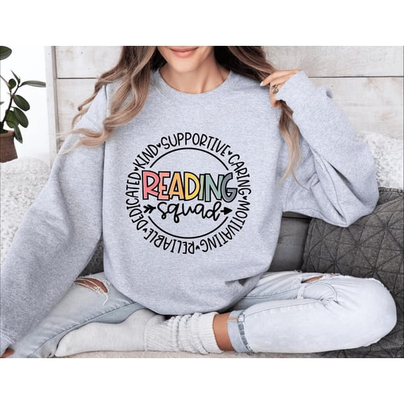 Reading Squad Sweatshirt, Book Club Shirt, Book Lover T-Shirt, School Library Tee, School Life Shirt, Reading Teacher Team T-Shirt Tshirt All Size S-5XL