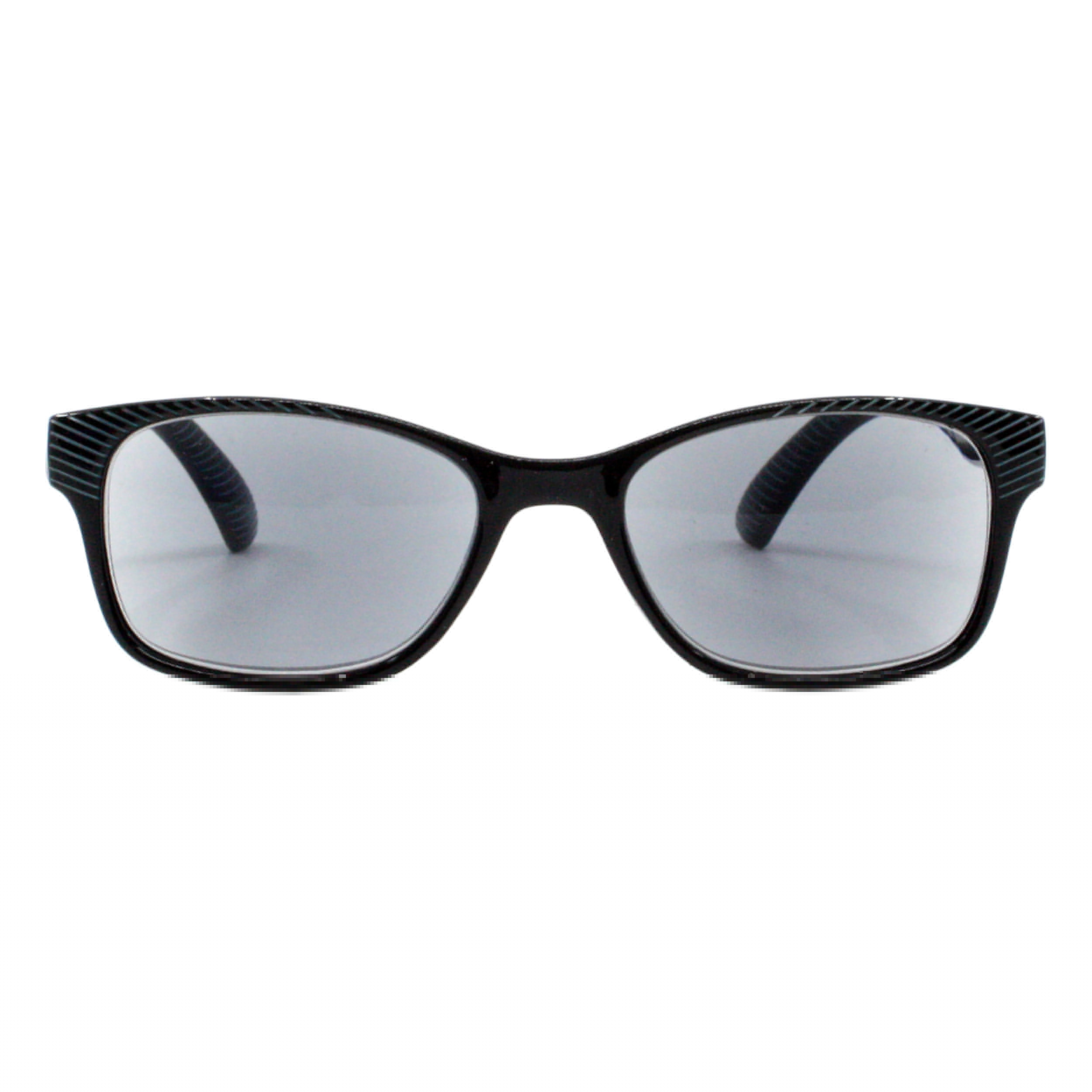 Reading Sunglasses Full Lens Magnified Rectangle Spring Hinge Black Blue +1.50