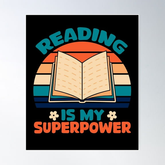 Reading Superpower Reading Power Books Hobby Library Hobby Poster Wall Art, Modern Wall Decor For Living Room Bedroom, 12x18 UNFRAMED