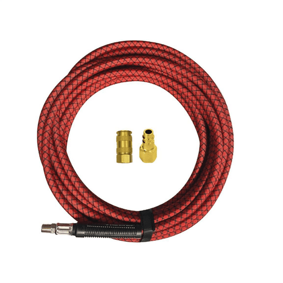 Reading Technologies  SHC-35 Conductive Air Hose, MNPT, 35 ft L, 400 psi Working, Polyester Silicon Composite, 3/8 in ID, Black/Red