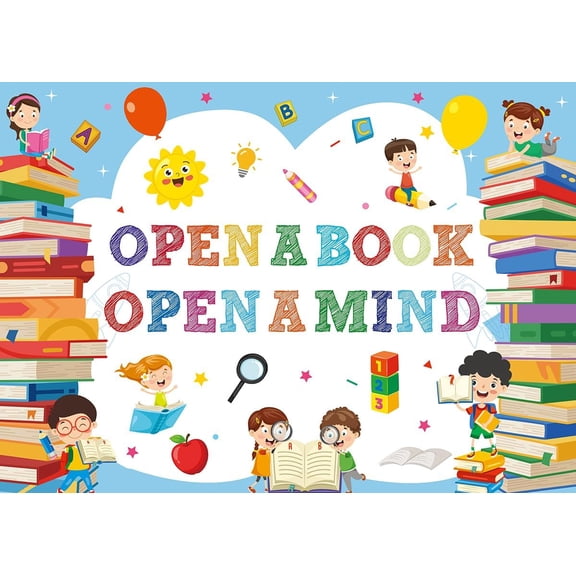 Reading Theme Backdrop World Book Day Photography Background Library Classroom Party Decorations Banner Supplies Photo Booth Props