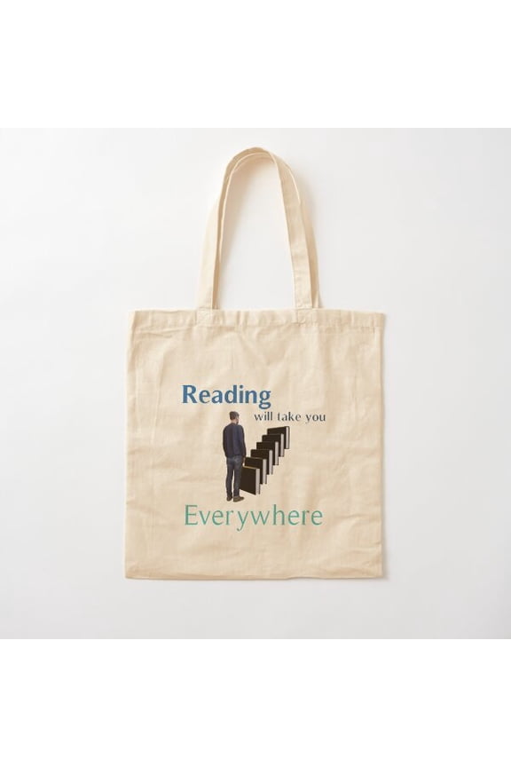 Reading Will Take You Everywhere Cotton Tote Bag Canvas Tote Bag, Family Gift For Mother, Her