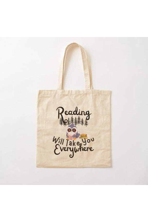 Reading Will Take You Everywhere Cotton Tote Bag Canvas Tote Bag, Family Gift For Mother, Her