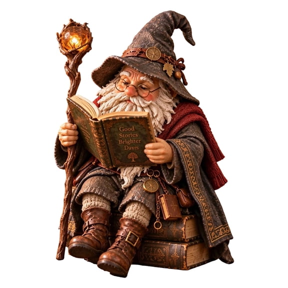 Reading Wizard Statue Resin Magical Book Figurine Gothic Desk Sculpture For Bookshelf Home