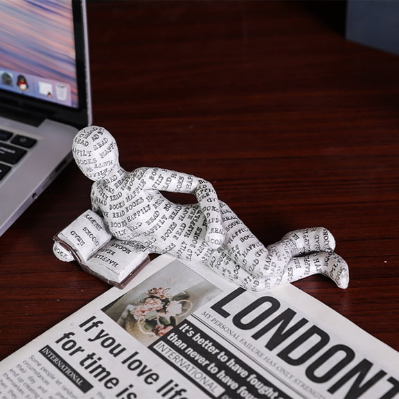 Reading Women Figurine Decor Thinker Statue Modern Abstract Art Sculpture Resin Collectible Reading Figurines for Living Room