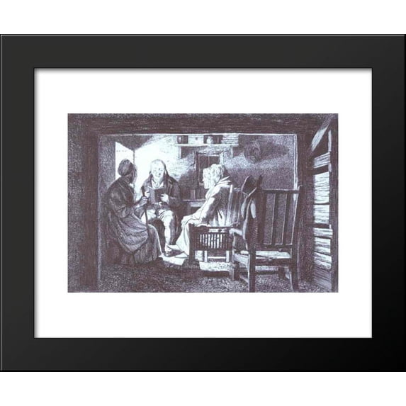 Reading a Tract 20x24 Framed Art Print by David Wilkie