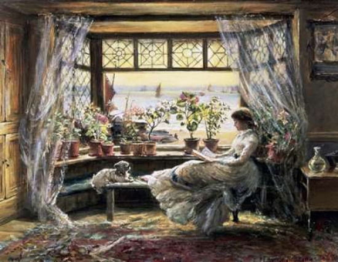 Reading by the Window Hastings Canvas Art - Charles James Lewis (22 x 28)