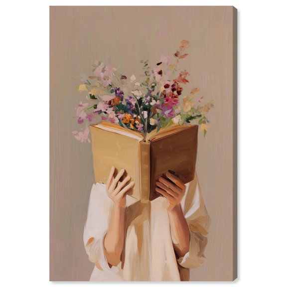 Reading in Petals Canvas Print Fashion Art Prints by Art Remedy, Gallery Wrapped, 30 x 45
