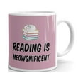 thumbnail image 1 of Reading is Meowgnificent Funny Cat Coffee Tea Ceramic Mug Office Work Cup Gift 11 oz, 1 of 3