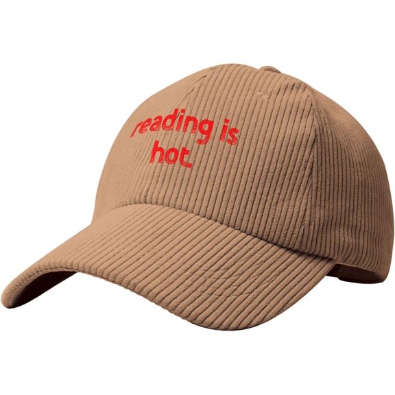 Reading is hot. Corduroy Baseball Cap Vintage Adjustable Women's Men's Trucker Cap for Outdoor Travel