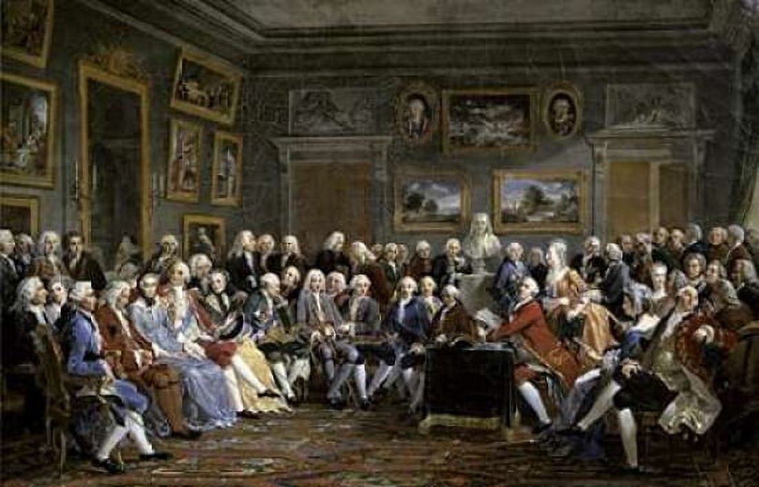 Reading of The Tragedy of Voltaire In Thesalon of Mrs Jeoffrin Canvas Art - Anicet Charles Gabriel Lemonnier (24 x 36)