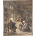 thumbnail image 1 of Reading the News at the Weavers Cottage Poster Print by Adriaen van Ostade (Dutch  Haarlem 1610??1685 Haarlem) (18 x 24), 1 of 1