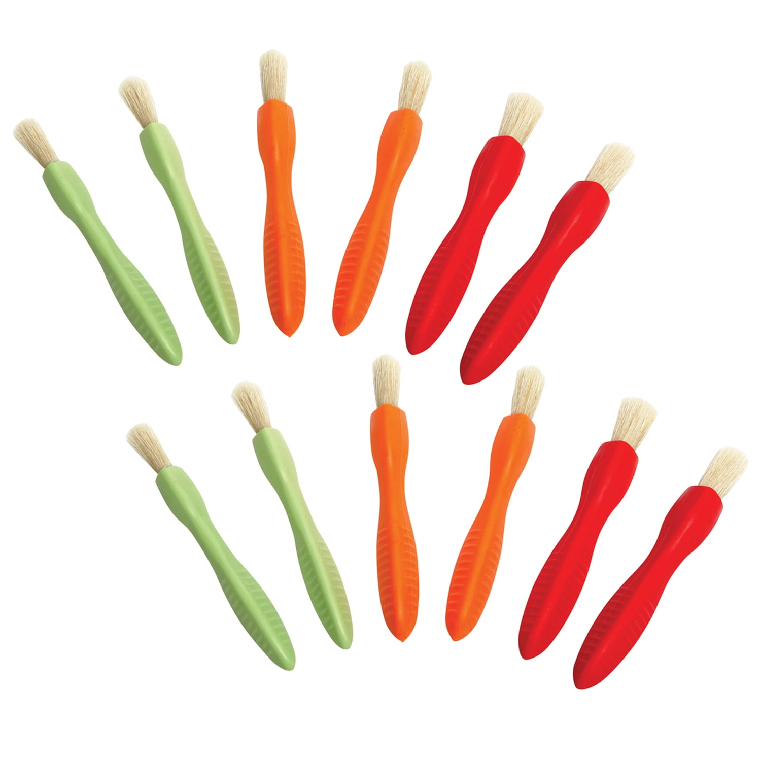 READY 2 LEARN Triangle Grip Paint Brushes - 3 Sizes - 6 Per Set - 2 Sets