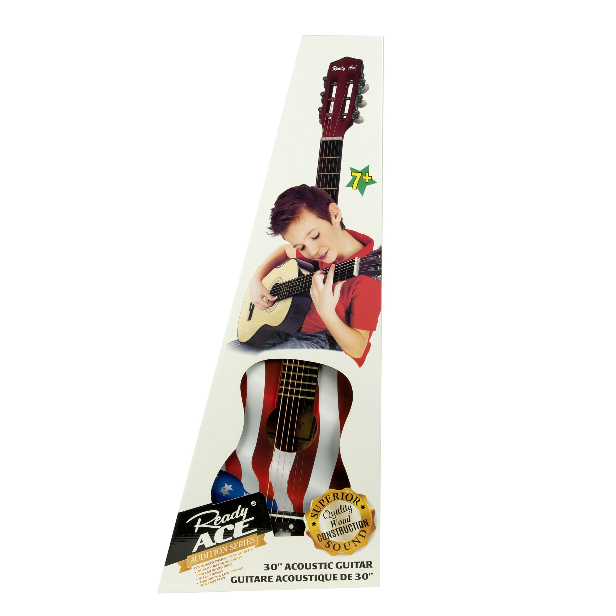 30" Patriotic Stars and Stripes Acoustic Guitar for Kids