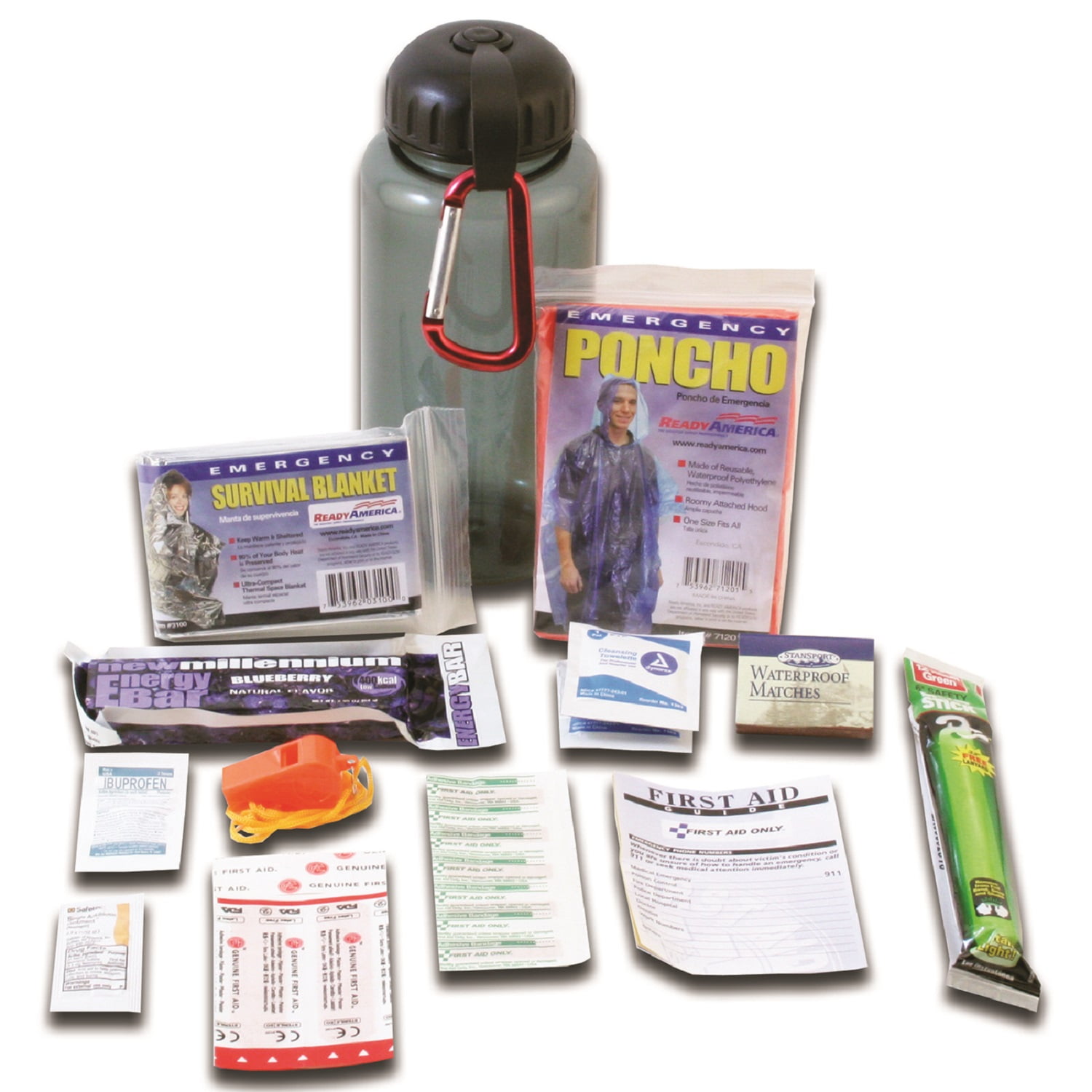 Ready america 1 person 3 day basic water bottle survival kit 32 oz 5