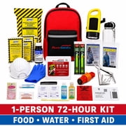 Ready America 1-Person Deluxe 72-Hour Emergency Backpack with Food, Water, First Aid & Hand-Crank Flashlight