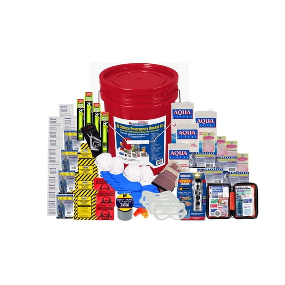 Ready America 4-Person Deluxe Emergency Bucket Kit 72-Hour with 5-Year Food and Water Supply