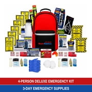 Ready America 4-Person Deluxe 72-Hour Emergency Backpack with Food, Water, First Aid & Power Station