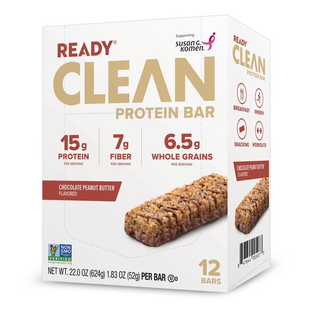 Ready Bars (15g protein), Chocolate Peanut Butter, 12 count