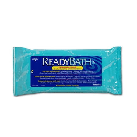 Ready Bath Anti Bacterial Wash Clothes, Unscented - 8 Pack, 6 Pack