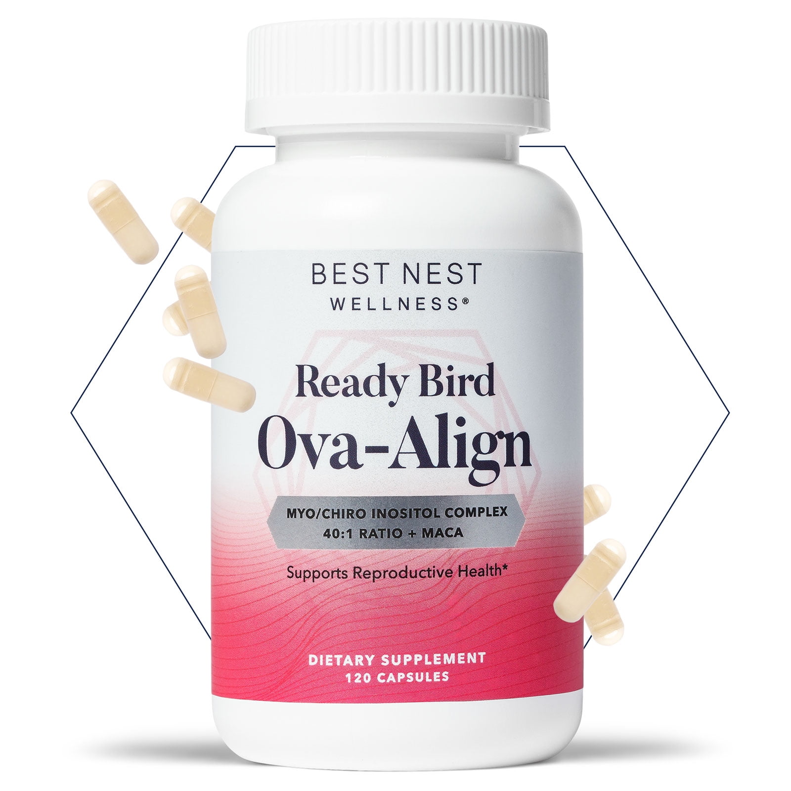 Ready Bird Ova-Align, Myo-Inositol & D-Chiro-Inositol Blend, 40:1 Ratio, 2000 mg per Serving, Organic Maca Root, Vitamin B8, Healthy Ovarian Support, Hormone Balance for Men & Women, Non-GMO, 30 Ct