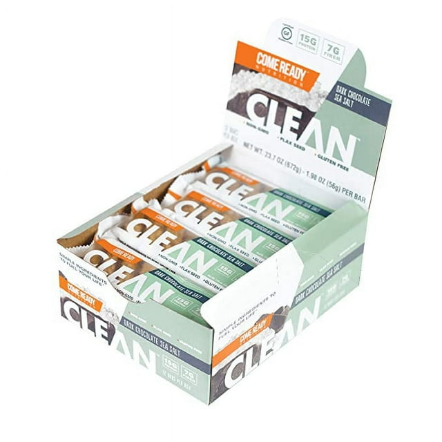 Ready CLEAN Health Snack Bar, 15g Protein, 7g Fiber, Dark Chocolate Sea