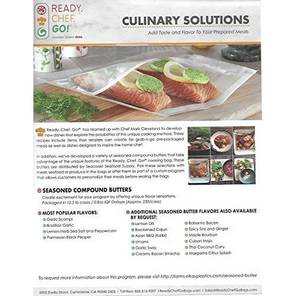 Ready, Chef, Go! Seal and Cook Glassine Cooking Bags Pkg of 10 BPA Free Large