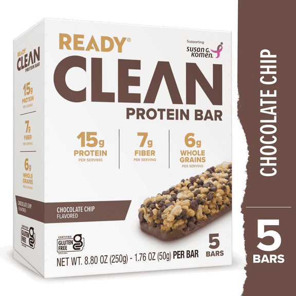 Ready Clean Protein Bar, Chocolate Chip, 5 Count Bars