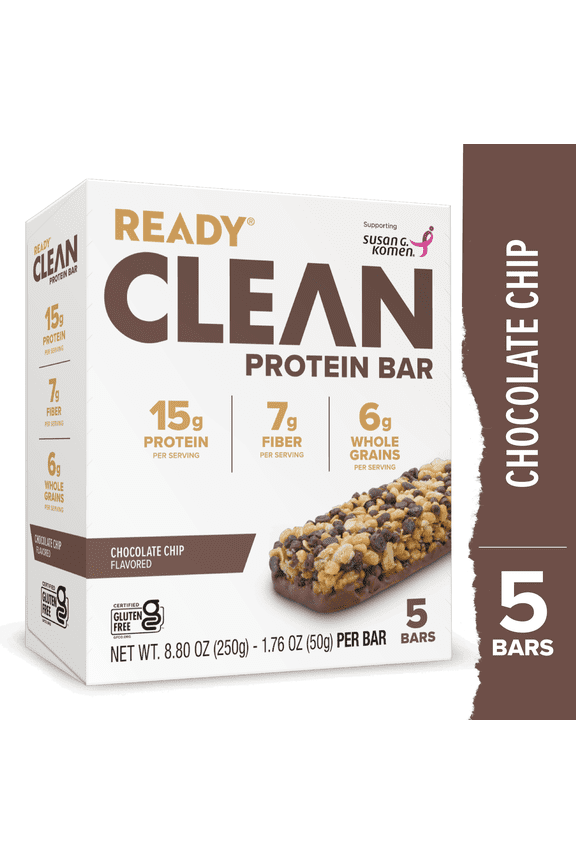 Clean Chocolate Chip Protein Bar, 5 Count, Box