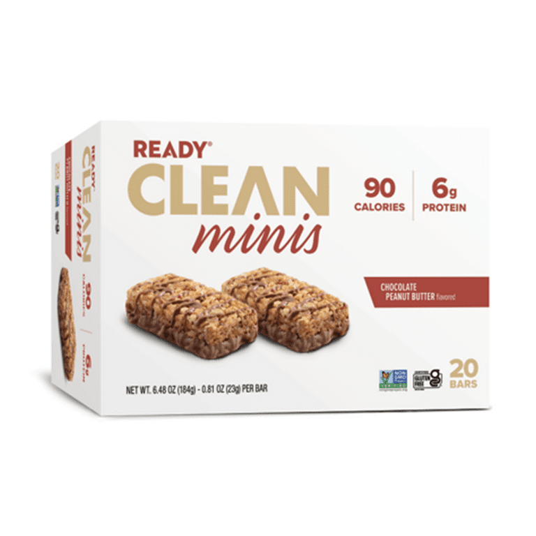 Ready® Clean Protein Bar, Chocolate & Peanut Butter, 20 Count Mini Bars 