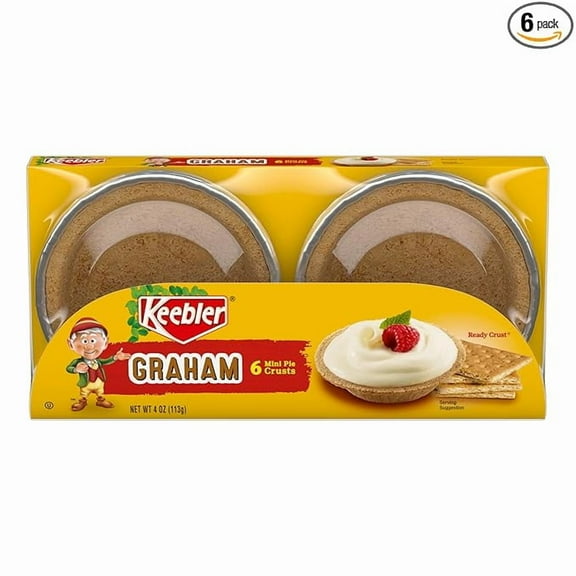 Ready Crust Mini Graham Cracker Pie Crusts, Premade Pie Crusts For Baking And No-Bake, 6 ct