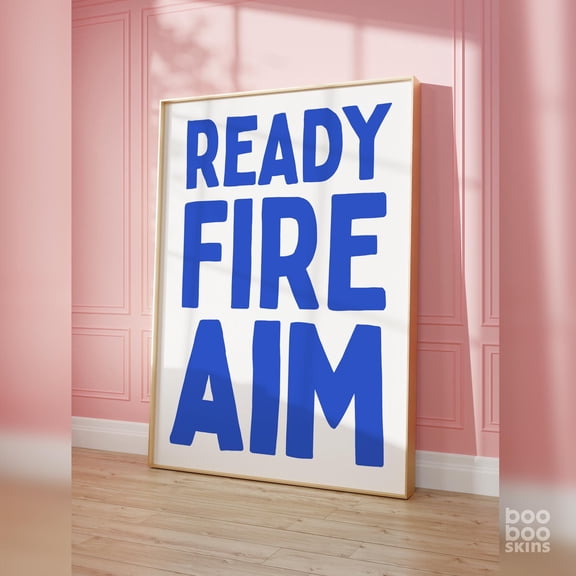 Ready Fire Aim Poster, Growth Mindset Print, Progress Over Perfection, Office Decor, Motivational Inspirational Wall Art, Pink Dorm, Poster Only