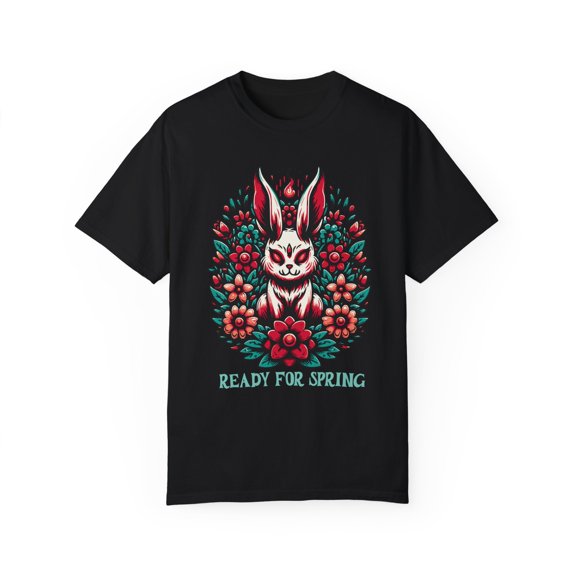 Ready For Spring Demonic Bunny Graphic Tee Shirt