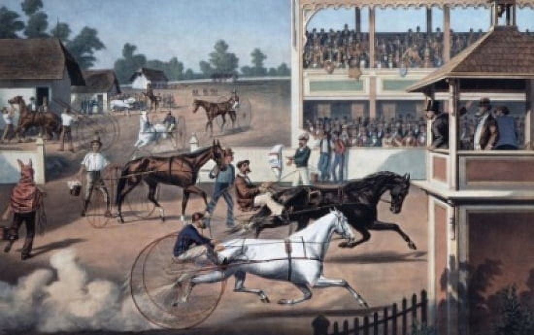 Ready For The Trot 1877 Currier & Ives (1834-1907 American) Canvas Art - Currier & Ives (24 x 36)