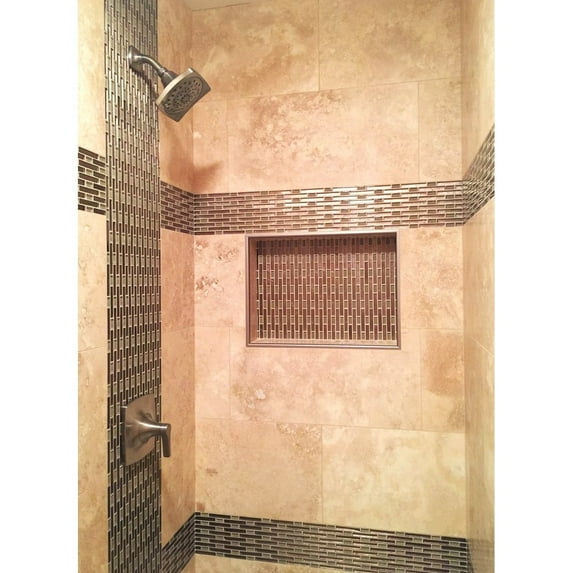 Ready For Tile Leak Proof 17" x 25" Rectangular Bathroom Recessed Shower Shelf Shower Niche Storage For Shampoo and Toiletry