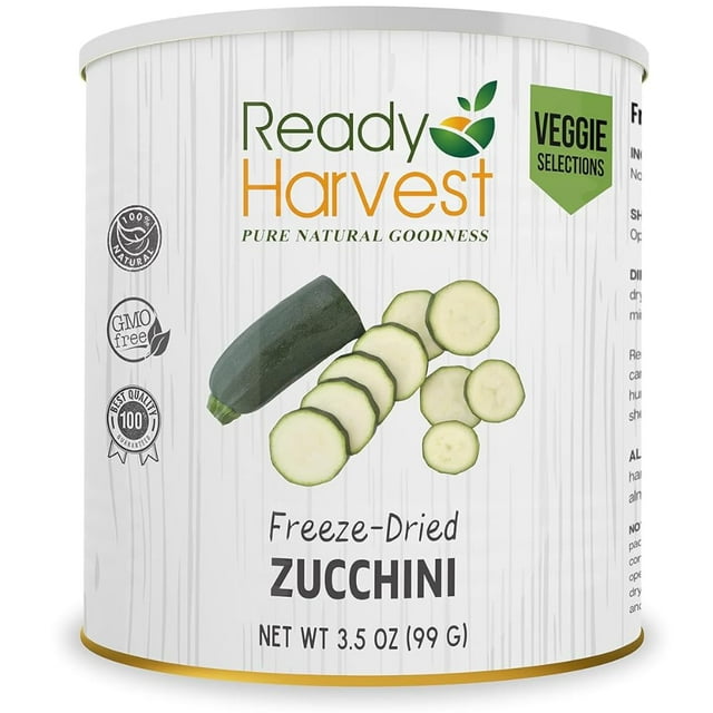 Ready Harvest Freeze Dried Zucchini Whole Foods for Emergency Food