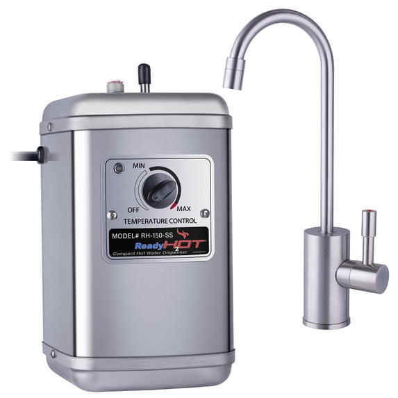 Ready Hot 41-RH-150-F570-BN Compact Water Dispenser, Manual Temperature Control, Reverse Osmosis Compatible, Includes, Brushed Nickel