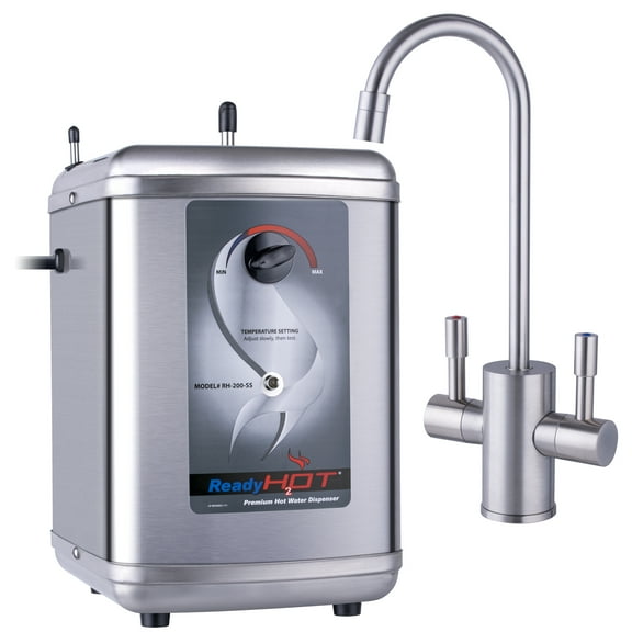 Ready Hot Instant Hot Water Dispenser System, 1300W Tank with Brushed Nickel Hot and Cold Faucet 41-RH-200-F560-BN