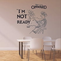 Not Ready Ian Quote Onward Movie Disney Children Cartoon Wall Sticker Art Decal for Girls Boys Room Bedroom Nursery Kindergarten Fun Home Decor Stickers Wall Art Vinyl Decoration Size (20x20 inch)