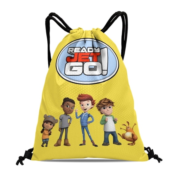 Ready Jet Go! Drawstring Backpack Bag Party Favors Goodies Merch Gym Waterproof Swimming Beach Fans