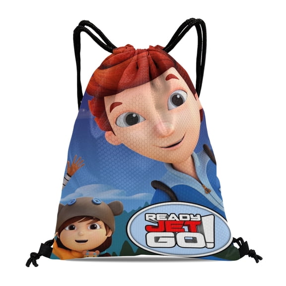 Ready Jet Go! Drawstring Backpack Bag Party Favors Goodies Merch Gym Waterproof Swimming Beach Fans