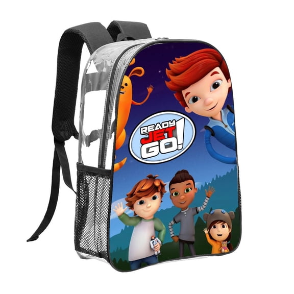 Ready Jet Go! Pattern Transparent Backpack Lightweight And fashionable Showcasing Personality And Leading The Trend