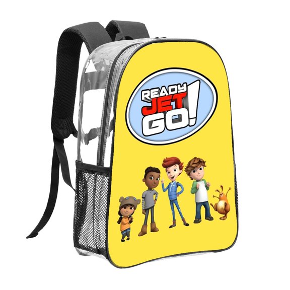 Ready Jet Go! Pattern Transparent Backpack Lightweight And fashionable Showcasing Personality And Leading The Trend