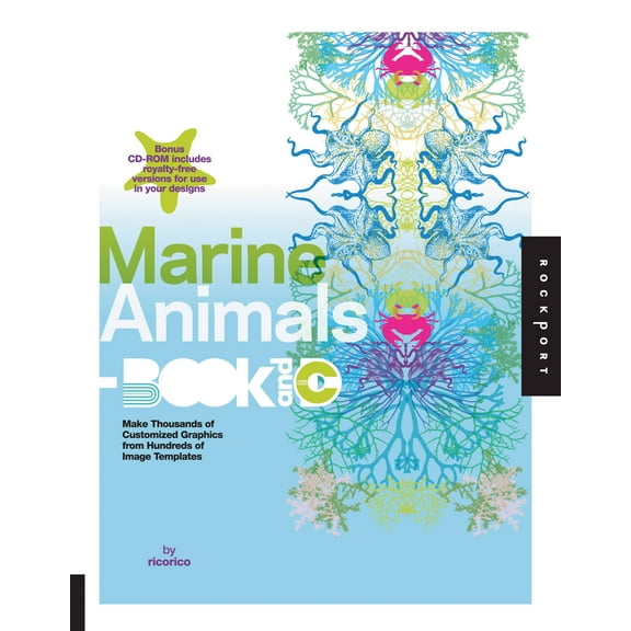 Ready-Made Art-Book and CD: Marine Animals Book and CD : Make Thousands of Customized Graphics from 100 Image Templates (Paperback)