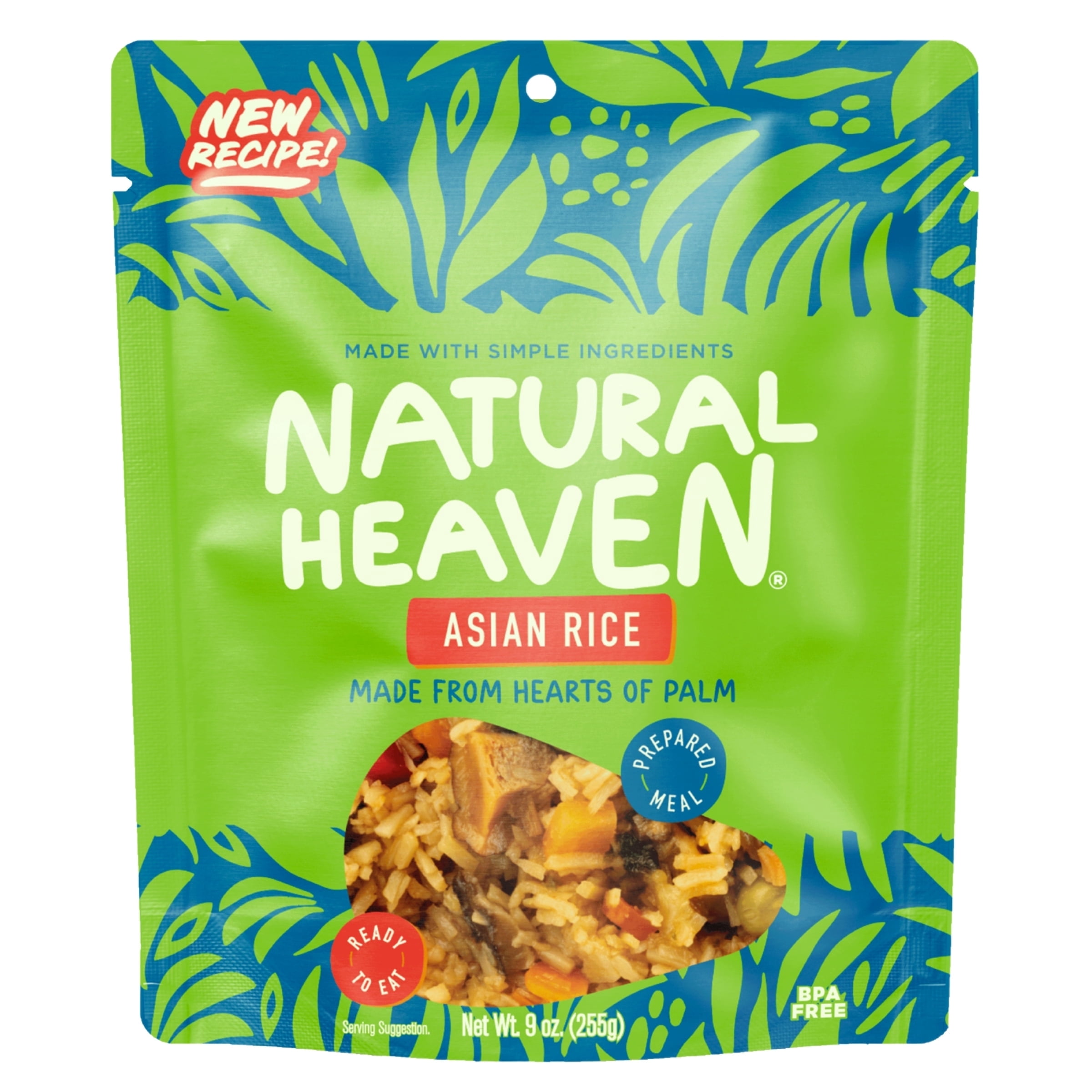 Natural Heaven - Hearts Of Palm Asian Rice - 6 count, 54oz (255g) each - Low Fat, Vegan & No added Sugar