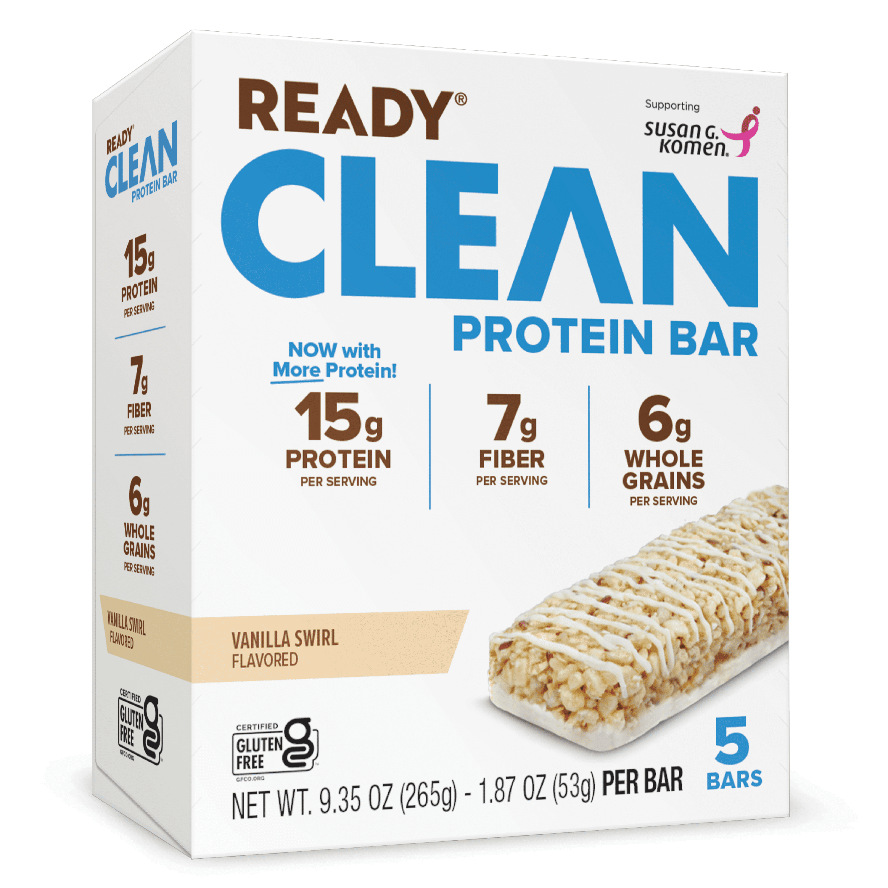 Ready Clean Protein Bar, Vanilla Swirl, 5 Count Box Protein Bar