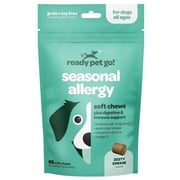 Ready Pet Go! Allergy & Immune Support Chews for Dogs | Anti-Itch Supplement with Omega 3 & Probiotics | Chicken, Bacon & Cheese Flavor | 60 Ct