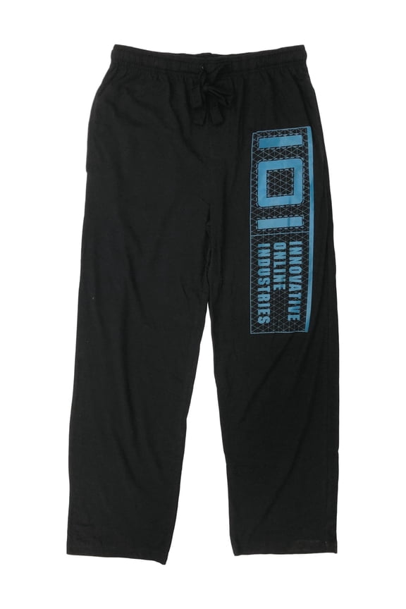 Mens Black & Blue Knit IOI Sleep Pants Pajama Bottoms X-Large