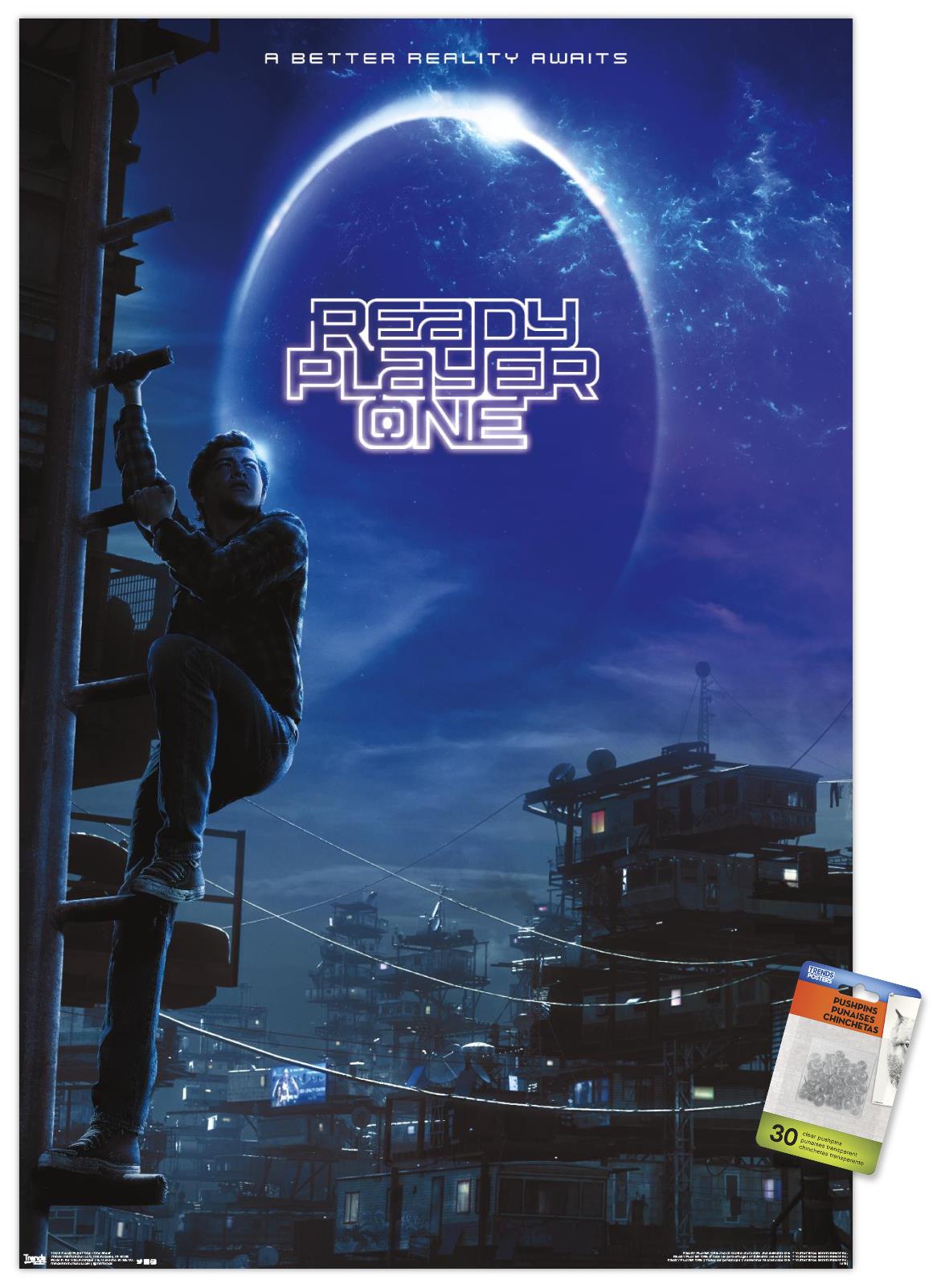 Ready Player One - One Sheet Wall Poster with Push Pins, 22.375" x 34"